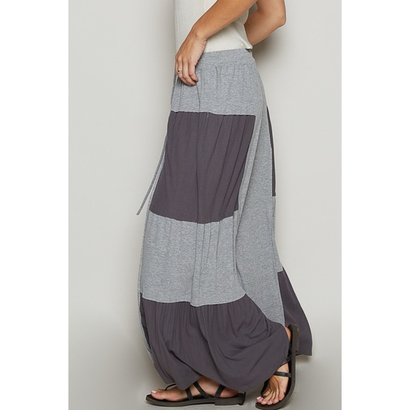 POL Gray Wide Leg Pants | Two Tone Ribbed Knit Lounge Trousers - Picture 4 of 9